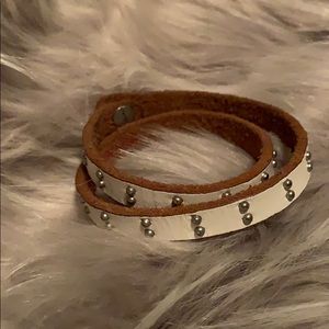 White leather wrap bracelet